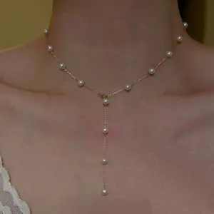 Natural freshwater pearl 5mm star-shaped necklace (50cm)