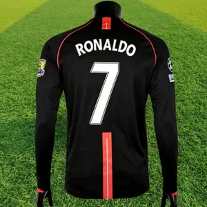 0708 Long Sleeve Soccer Jersey Away 7 Ronaldo Champions League Edition