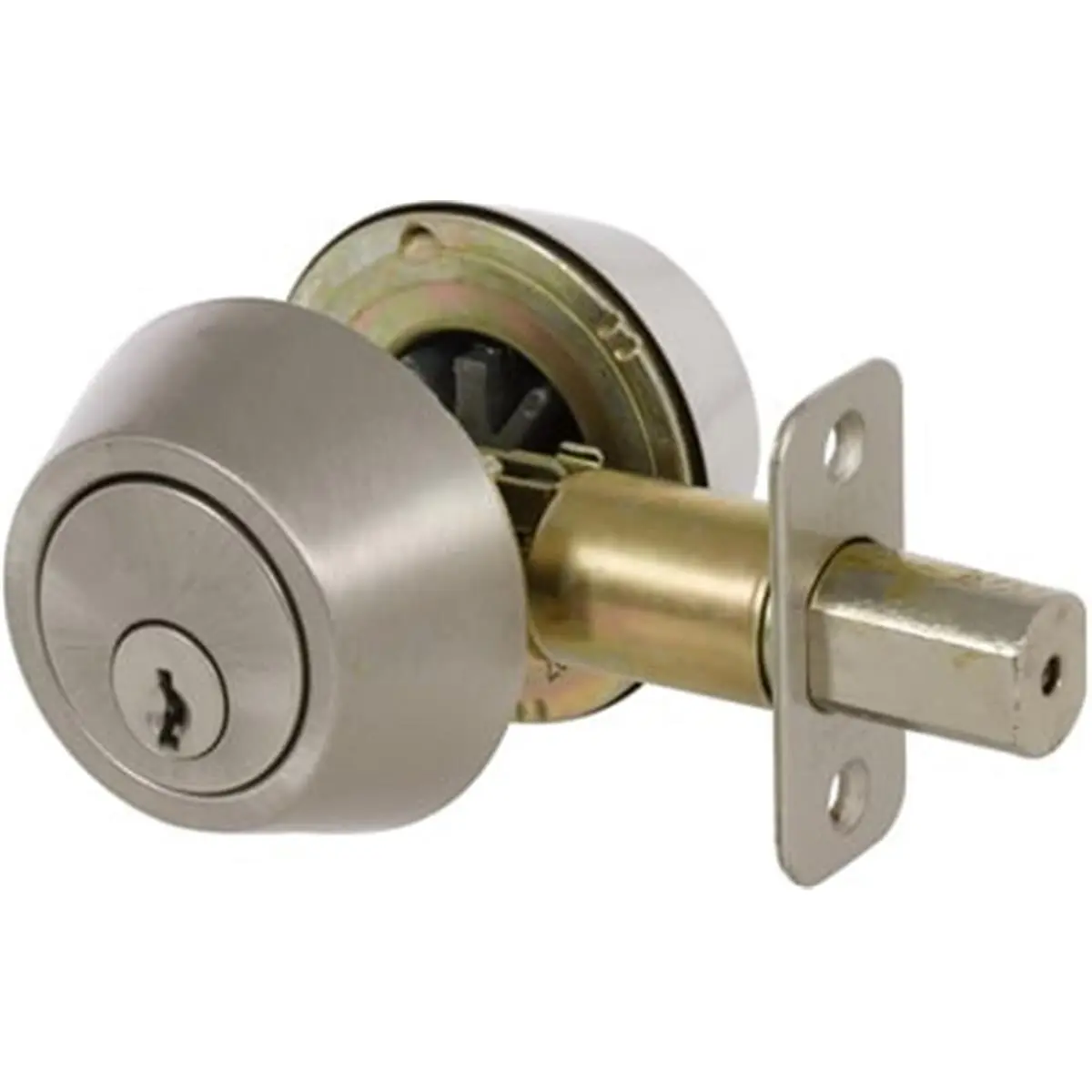 212 MAIN Double Cylinder Deadbolt Security Lock - Grade 3, Satin Nickel Door Hardware, Steel Rod Lock with Combination Screws & Keyed Sides for Wood/Metal Doors, Door Security Lock