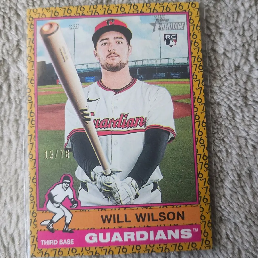 Will Wilson Guardians Baseball Card - Third Base RC Heritage Series - Limited Edition 13/76