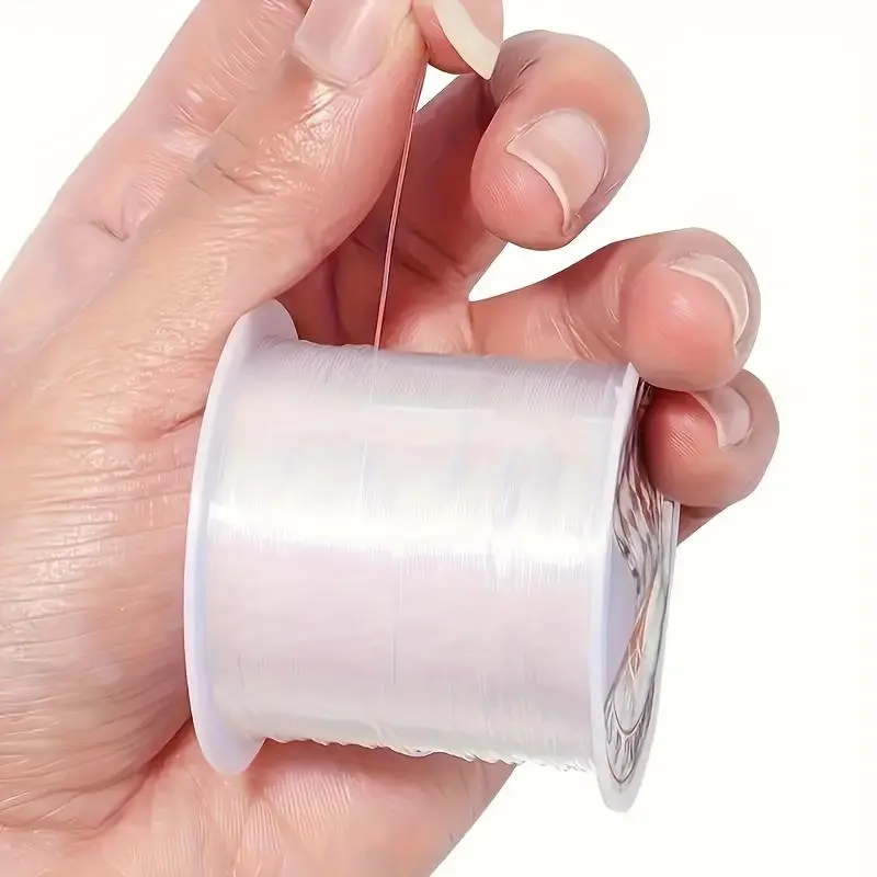 1pc White Durable Nylon Transparent Fishing Line, String Line, 55 Yards Strong Invisible Monofilament Rope for Hanging Balloons, Wreaths, Crafts & Decorations - Ideal for Beading and Sewing Projects
