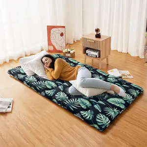 【GARVEE】Japanese Futon Mattress with Floral Pattern, Available in Full and Twin Sizes, Ideal for Use as Floor Mattress, Tatami Mat, or Comfortable Sleeping Pad for Camping and Travel