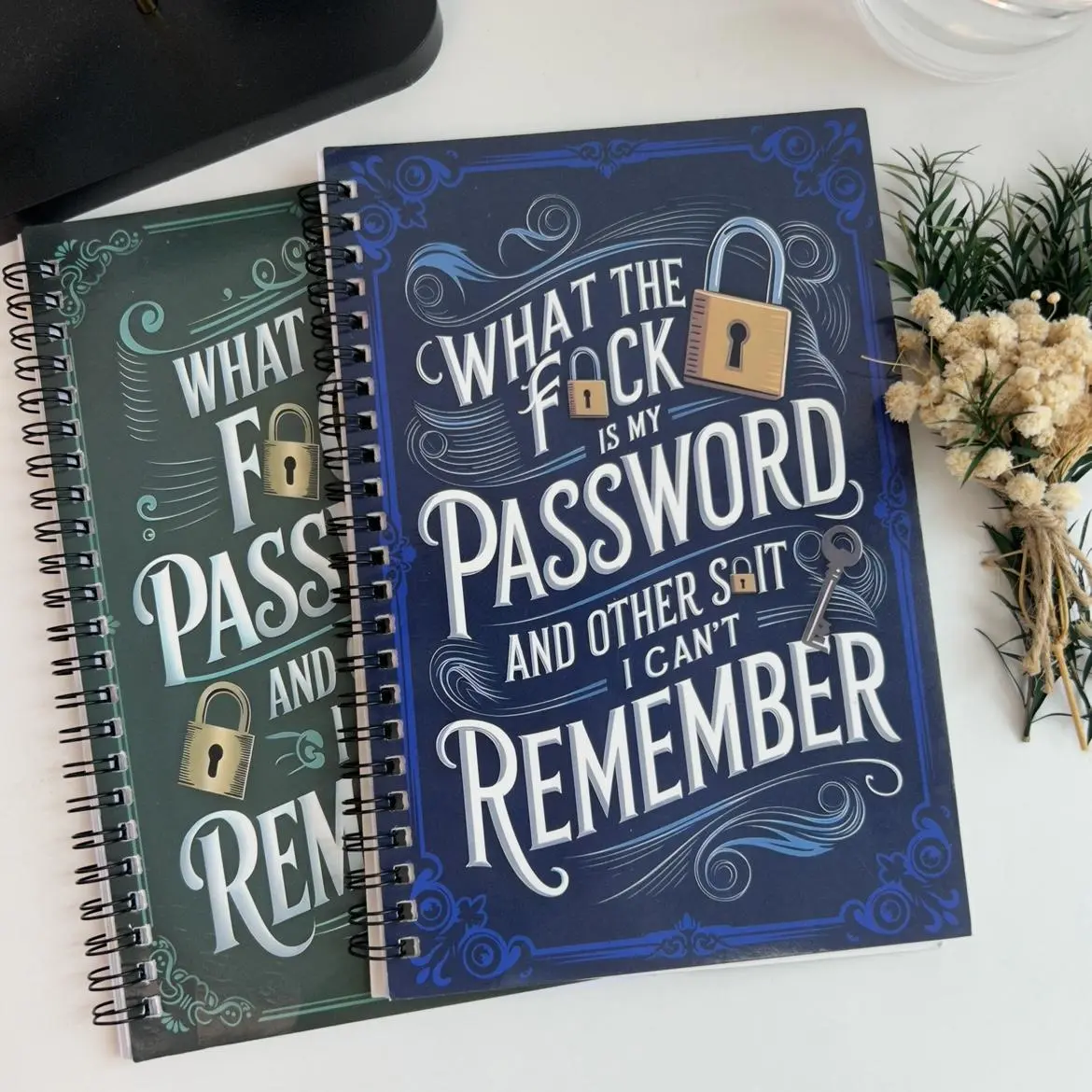 Simple Password Book, 1-Piece Hardcover Spiral Notebook for Work and Address Password Manager with Quick-Access Website Login Storage, Minimalist Journal for Home or Office, Great Holiday Gift