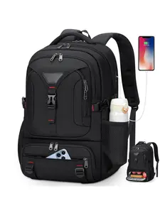 Laptop Backpack 17.3 Inch, 50L Travel Bag with USB Charging Port, Large Capacity Work Bag with Insulated Pouch, Laptop Compartment Backpack