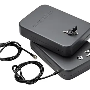 SnapSafe 75211 Lock Box Keyed Alike XL Key Entry Black Steel Fireproof- Yes 2 Pack