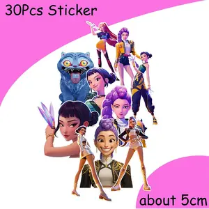 30pcs Cartoon Girl Stickers, DIY Decorative Scrapbook Stickers, Waterproof Vinyl Decals for Laptop & Water Bottle, Fun and Durable Decorations for Daily Use