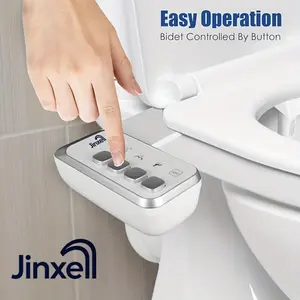 JINXELL Bidet Attachment for Toilet, Ultra-Slim Non-Electric Bidet for Toilet Seat, Fresh Cold Water Sprayer, Retractable Self-Cleaning Nozzle, Adjustable Water Pressure