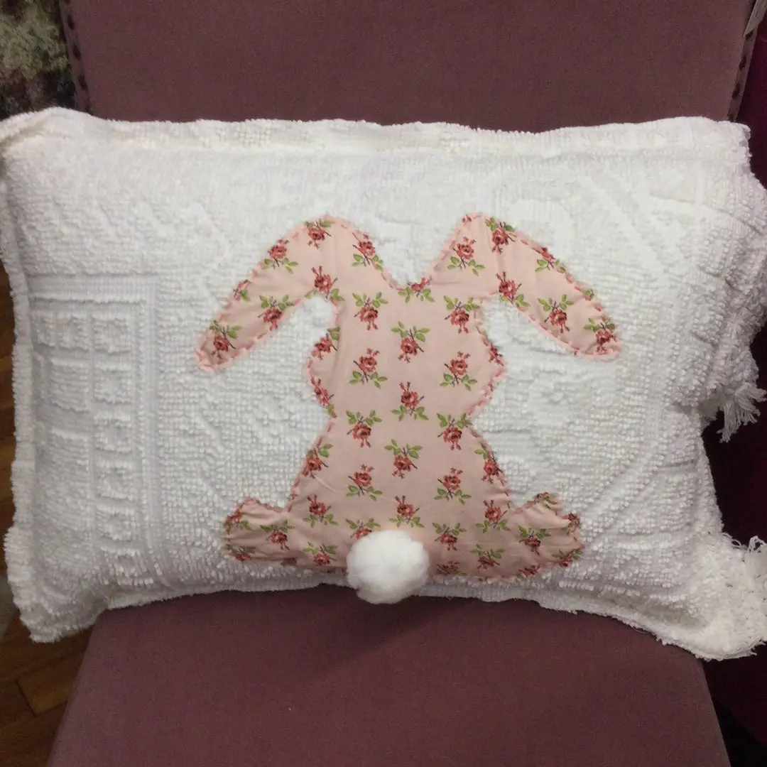 Chenille Bunny Pillows