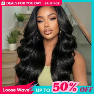 【Limited Stock】Sunber Affordable Body Wave 13x4 Lace Frontal Wigs Human Hair Pre Cut Pre Bleached Pre Plucked Lace Frontal Summer Wig With Drawstring  Fit All Head Sizes Beginner Frienly summerwins DealsForYouDays