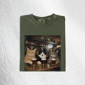 Cat Comfort Colors Shirt, Funny St Patricks Day Tee