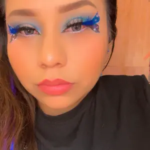 Colors blue makeup eyelashes