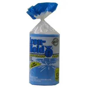 Berry Plastics 618781 30 Count- 13 Gallon- Blue Recycling Bags