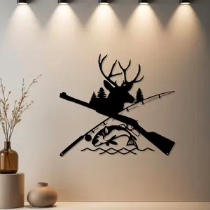 HousewarmingGift 1pc Deer Home Decor, Deer Decoration with Unique, Ideal Gift for Housewarming, Anniversary, Christmas, Western Wall Art, Home Wall Art for Patio Wall & Garden Fence