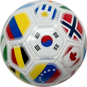 2026 World Flag Ball Country World Flag Training Outdoor Soccer Ball – Size 5 – (A Grade) - White