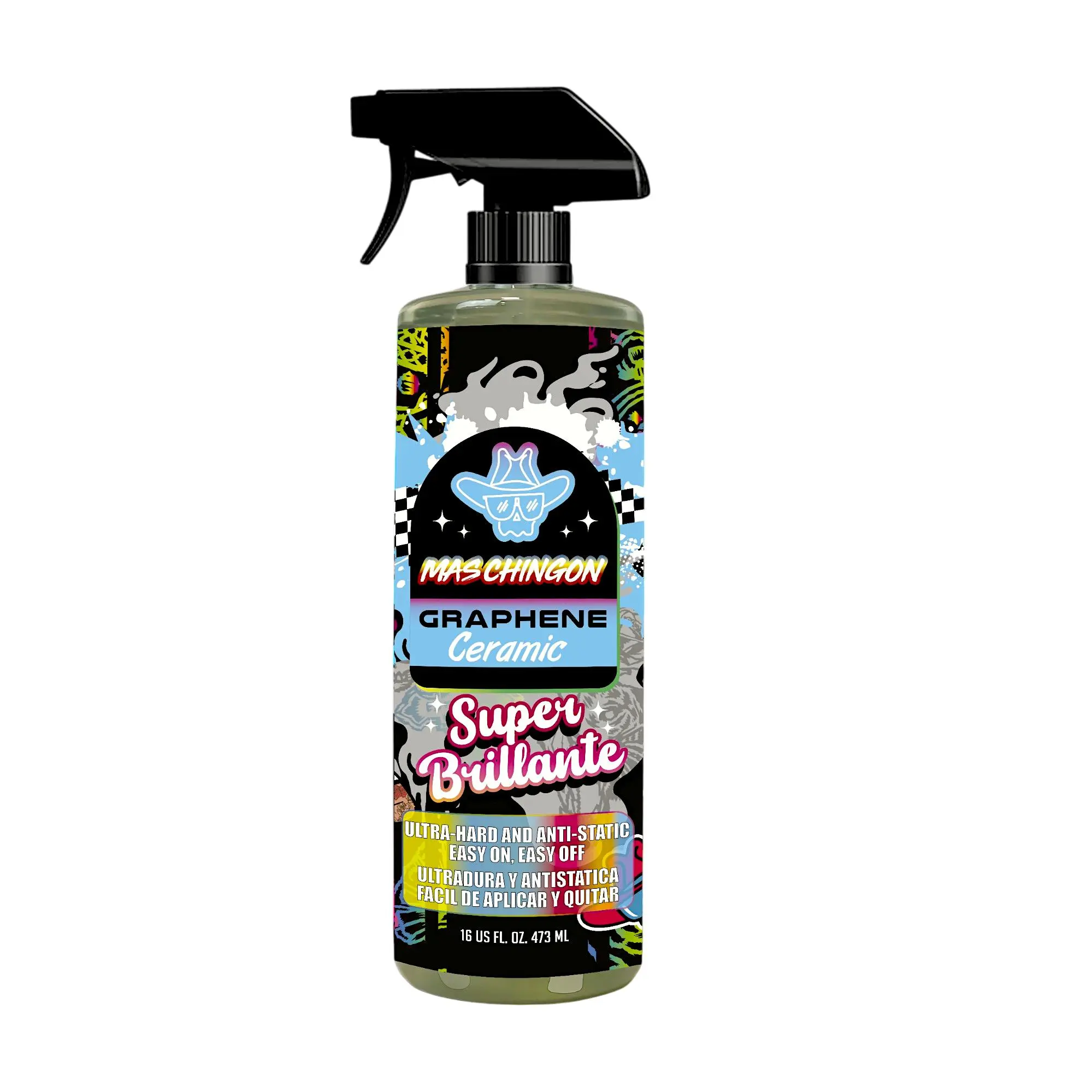 Mas Chingon Graphene Ceramic Spray Coating - 16 oz Super Brillante Formula with Sio2 Carnauba & Graphene Dispersion for Enhanced Gloss & Protection