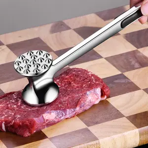 Double-Sided Meat Tenderizer Tool, Food-Grade Zinc Alloy Steak Tenderizer, Kitchen Meat Tenderizer, Vegetable Hammer, Walnut Crusher