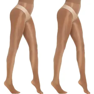 MANZI Women's Shiny Sheer Tights High Waist Silk Comfort Stockings Oil Shimmery Nylons Pantyhose Silky Spandex Elastic Dressy Legwear SpringStatements