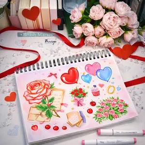 Bianyo Build Your Own 36 Favorite Colors Brush Marker Set, Markers for Coloring, Art Supplies, Includes 36 Stickers, Great for Diamond Art Supplies & Coloring Lovers