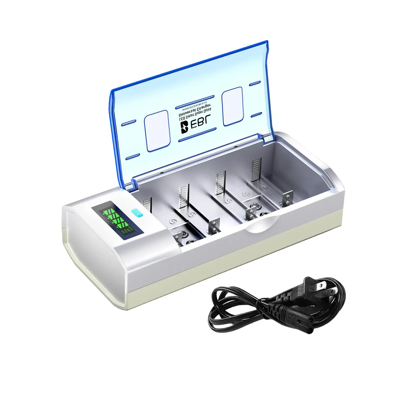 Multi-Size Fast Battery Charger by EBL 906, Supports C, D, AA, AAA & 9V All Types Of Reusable Rechargeable Batteries