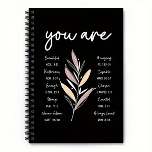 Floral Pattern Spiral Coil Notebook, Inspirational Spiral Coil Notebook, Office Stationery & Supplies, Gift for Friends, Family, Loved Ones, Daily Devotional Journal