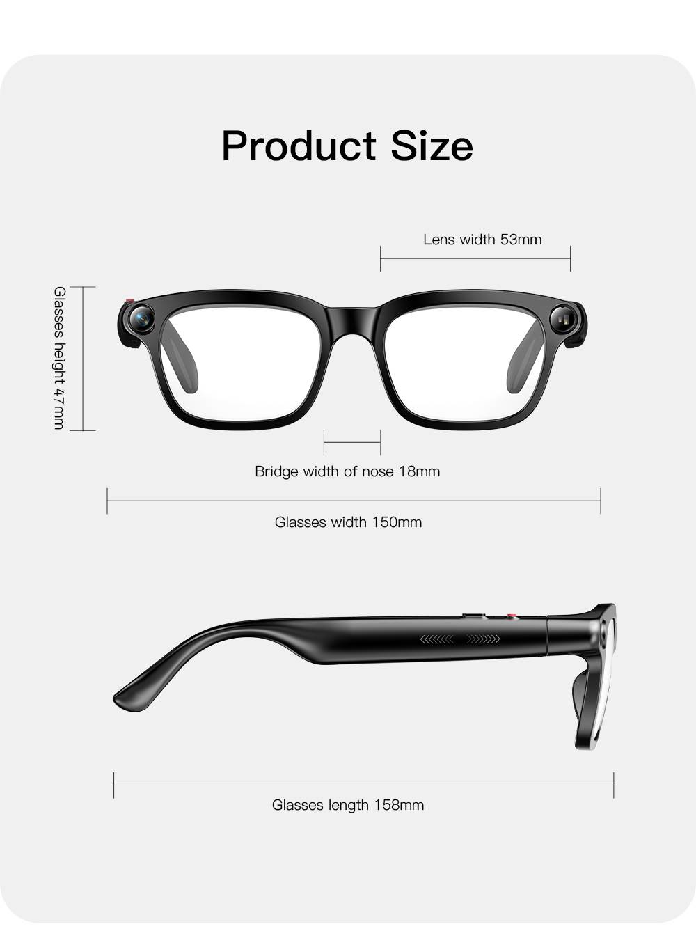 Smart AI Camera Glasses with 8MP Photochromic Lenses ,Button Touch Adjustment for Travel Outdoor Adventures Hands-Free Photography 160+Languages Real-Time Translation Bluetooth Wireless Wearable Video Recording UV Protection