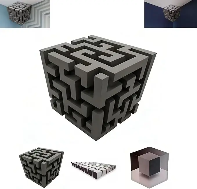 3D Optical Illusion Corner Wall Sticker, Peel-and-Stick Geometric Decor, Removable Modern Home Art for Living Room, Room Office Studio