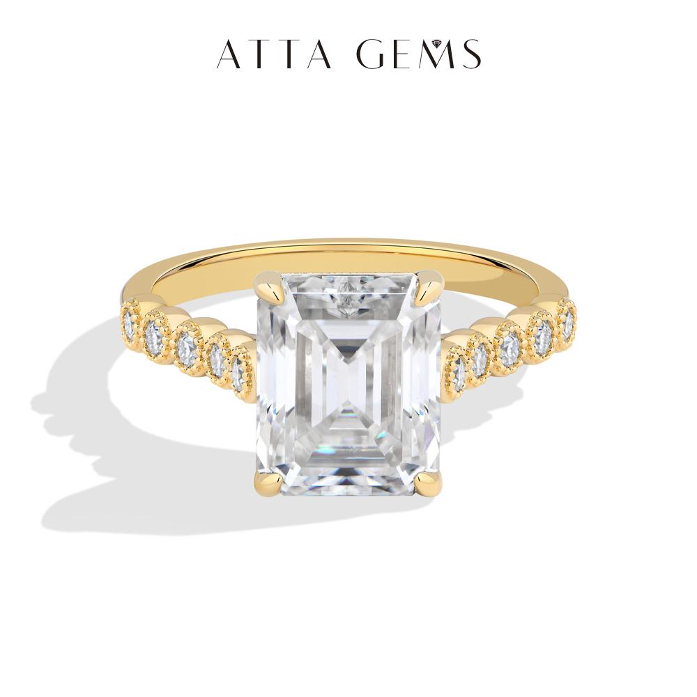 4CT Octagon Cut Lab-Grown Moissanite Ring 925 Sterling Silver For Women Wedding Band Engagement Anniversary Sparkling Jewelry R397