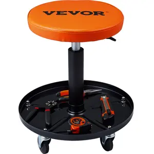 VEVOR 250 LBS 16-22'' Adjustable Mechanics Rolling Creeper Seat Stool Tool Tray for Shop GarageSummervibes, Vehicle, Car Inspection Tools