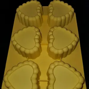Silicone Mold - Heart-Shaped Silicone Mold Pieces in Yellow