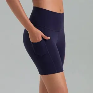 Colorfulkoala Women's High Waisted Biker Shorts with Pockets 6" Inseam Yoga Tummy Control Short