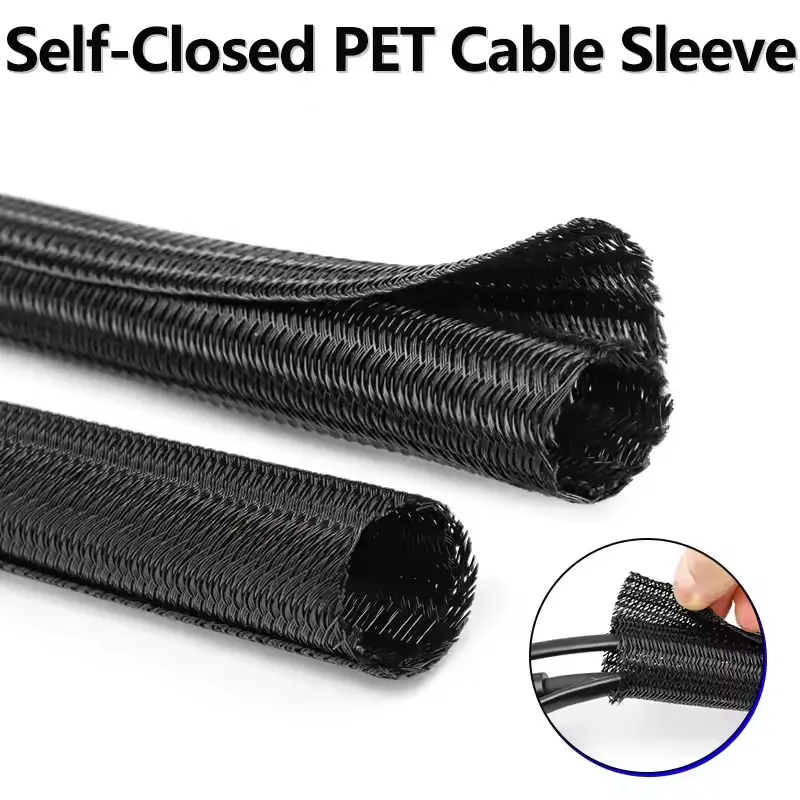 Cable Management Sleeve Flame Retardant Wire Protector Expandable Braided Texture Tubing