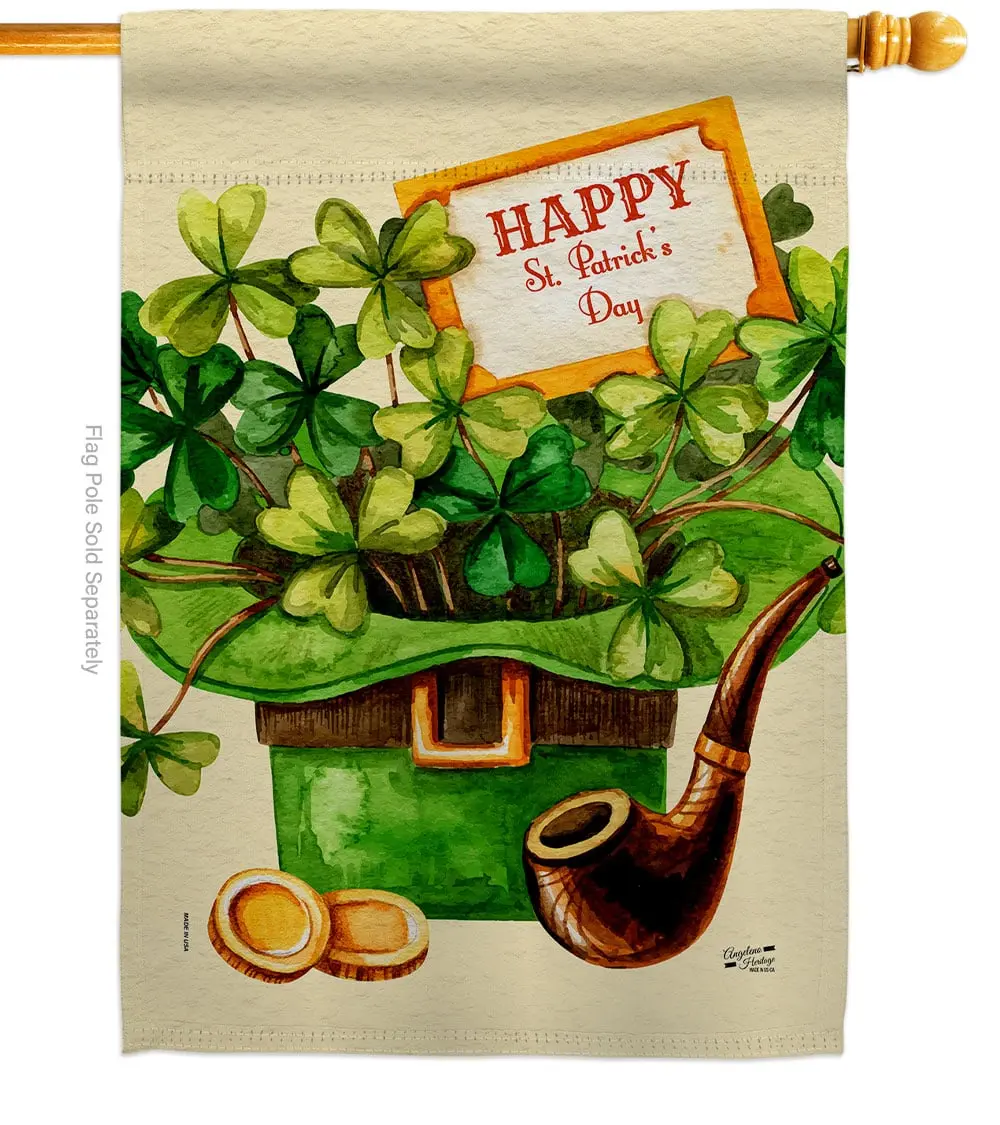 Cover & Hat Springtime St Patrick Double-Sided Garden Decorative House Flag, Multi Color