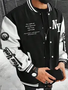 Men's Fall Outfits Fashion Knit Long Aesthetic Jacket Large Size Men's Warm Comfortable Streetwear Style Baseball Jacket Coat Stylish Casual Menswear Outerwear for Men