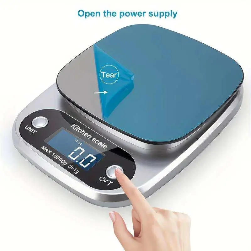 High Precision Kitchen Scale 10kg Electronic Jewelry Food Baking Scale Multifunction Measuring Tool Gram Scale Lcd Display Stainless Steel