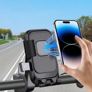Bike Phone Holder, Motorcycle Mount - Motorcycle Phone Holder, Handlebar Cell Phone Clamp, Scooter Phone Clip For iPhone 16 Pro Max/Plus/15 Pro Max/S10/S20, More 4.7" to 6.8" Smartphones