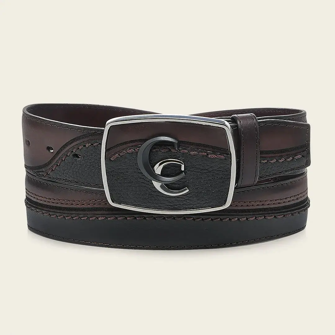 Men's Cuadra Buckle Leather Belt, Fashion Clothes Accessory