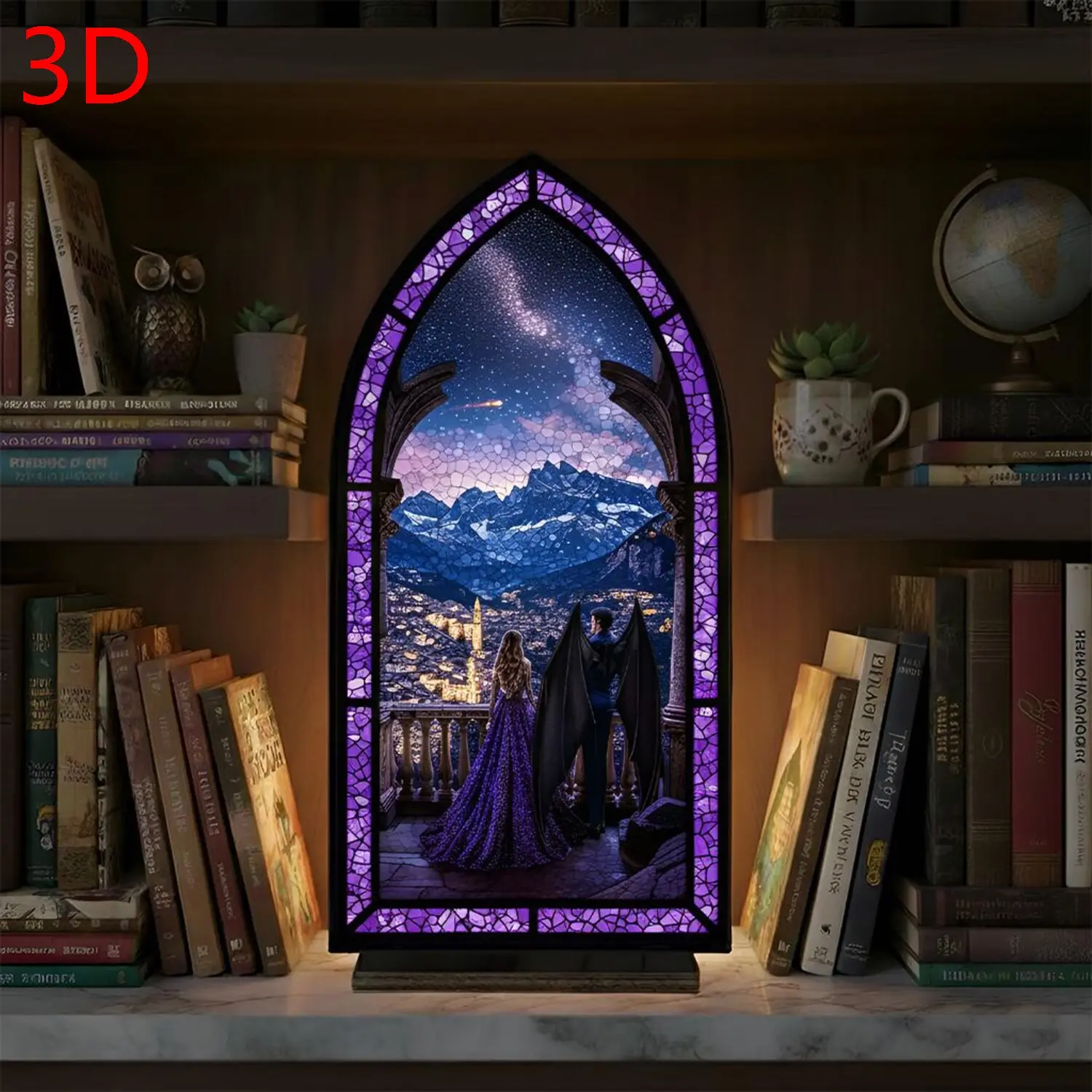3D Velaris Book Nook, Night Court Fantasy Theme Bookshelf Insert, Wooden Decorative Piece, Perfect Book Gift Decor, Ideal for Book Lovers & Readers, Candles Not Included