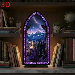 3D Velaris Book Nook, Night Court Fantasy Bookshelf Insert, Perfect Book Gift Decor, Ideal for Book Lovers & Readers, Candles Not Included