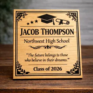 Custom engraved graduation plaque