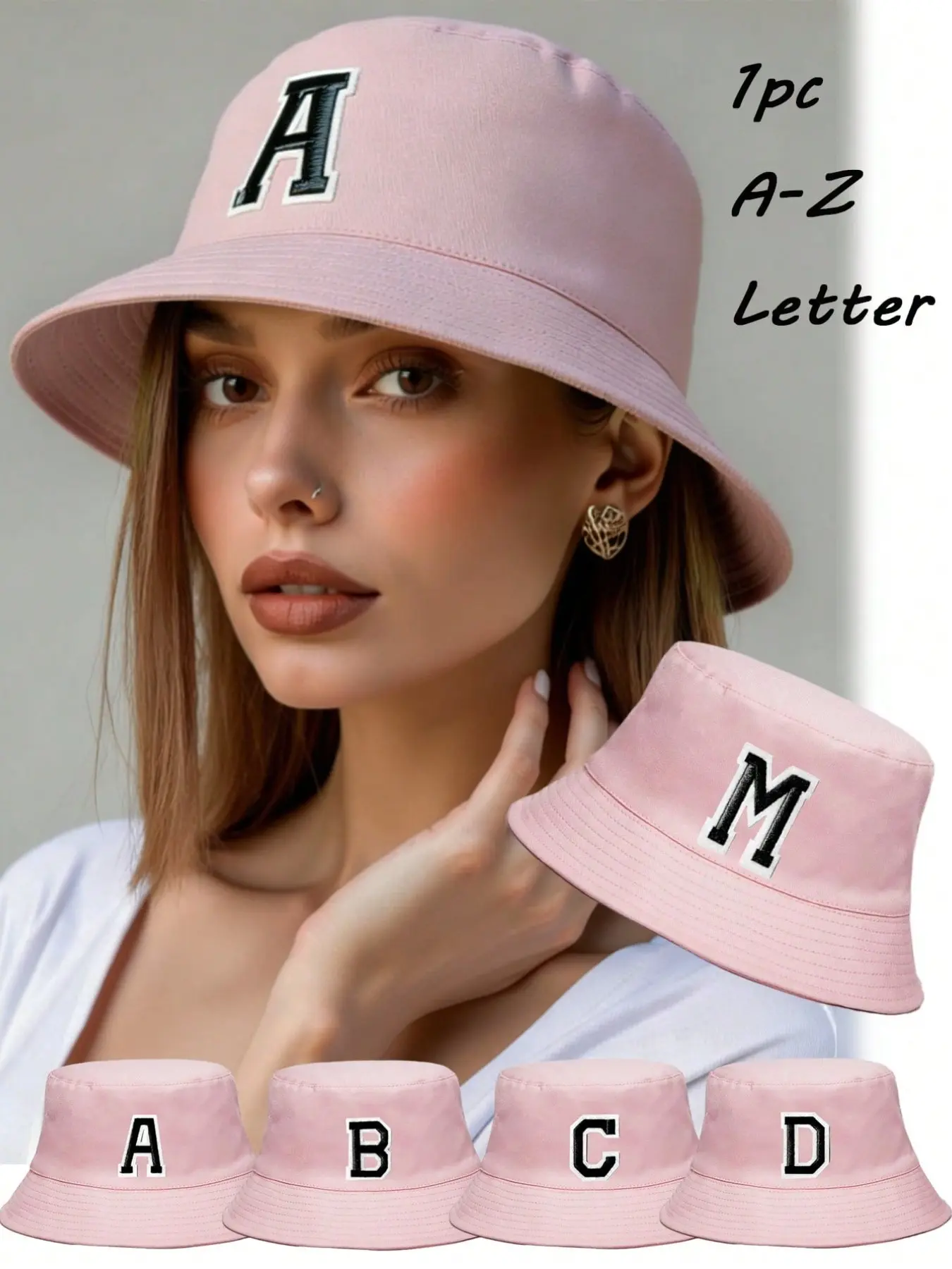 Cute Pink Bucket Hat for Women, Decorated with Optional Rhinestone  Pearl Letters, UV Protection Sun Hat for Summer Outdoor, Fashionable Basin Cap Versatile for Daily Outings