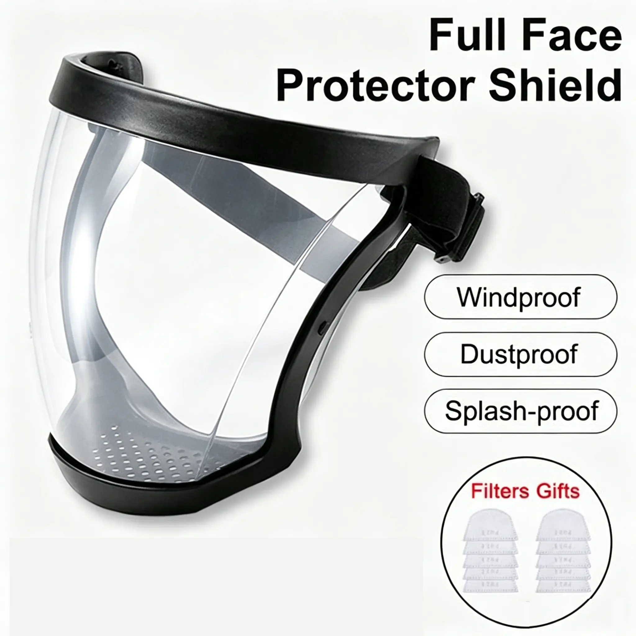 Face shield akrilik Kacamata Masker Pelindung Pestisida Trasparant Pelindung Wajah Masker Pelindung Wajah Anti Kabut Face Shield Masker active shield hybrid Full Masker Dapat Digunakan
