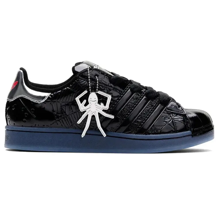 Adidas Superstar x Sp5der 100% Authentic Brand New Unisex Chunky Sneakers - Casual Closed Toe Sports Shoes with Spider Design, Blue Sole - KJ7021, Original, Low Top, Laces