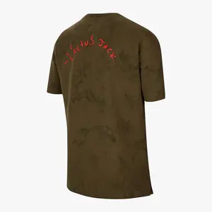 Cactus Jack x Jordan Tee Olive Tshirt Shortsleeve Tropical Casual Streetwear Top Menswear Crewneck Camo Classic Cotton Day Green Relaxed Fit Stylish