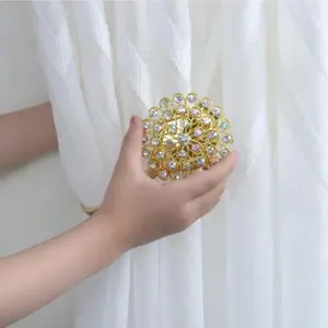 Sparkling Crystal 2 Pack Decorative Curtain Holdbacks - Magnetic Curtain Tiebacks, Curtain Buckle Clips Suitable for Homes Office Window