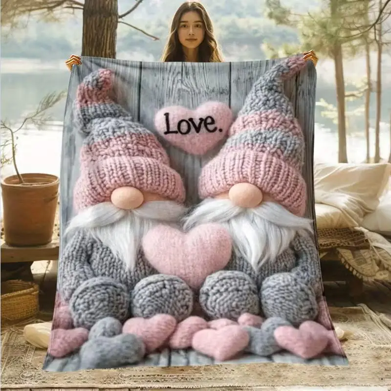 2D Blanket - Lightweight Throw for Sofa, Bed, Travel & Camping - Soft Warm Digital Print , All-Season Cozy Blanket with Playful-Valentine's Day gifts