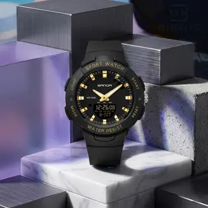 Women's Aesthetic Sport Watch - Waterproof Dual Time Digital Analog Watch with Pastel Resin Band, Alarm & Stopwatch summervibes
