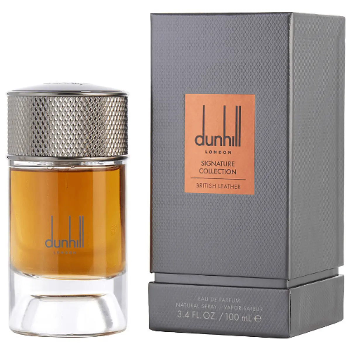 Men's Alfred Dunhill British Leather EDP Spray - 3.3-3.4 oz, New in Box, Launched 2019, Top Notes Guatemalan Cardamom, Lemon, Hazelnut, Citrus Notes, Launched In 2019
