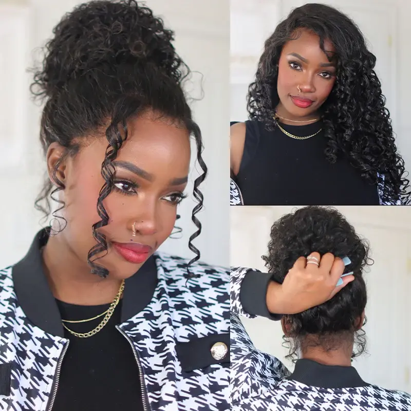 ISEE HAIR Wear Go 360 Lace Frontal Water Wave Glueless Wig Pre-Bleached Knots Invisi Draw-strings Glueless Human Hair Wigs Full Frontal Combs Vacation Hair #SummerWins #DealsForYouDays