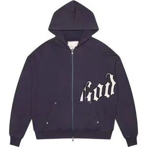 Godspeed OG Logo V2 Zip Up Hoodie Navy/Silver