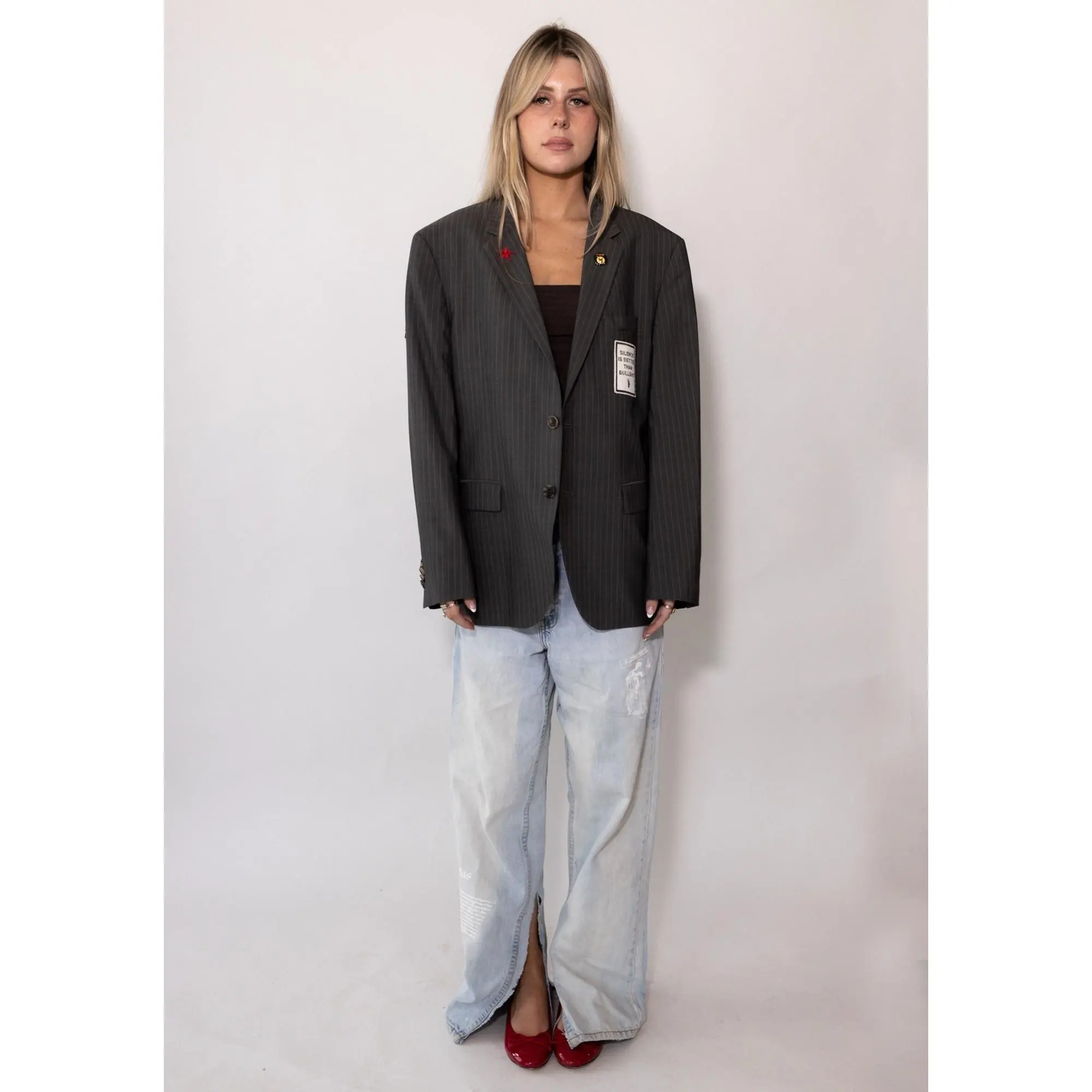 Gray Pinstripe Sex Pistols Blazer